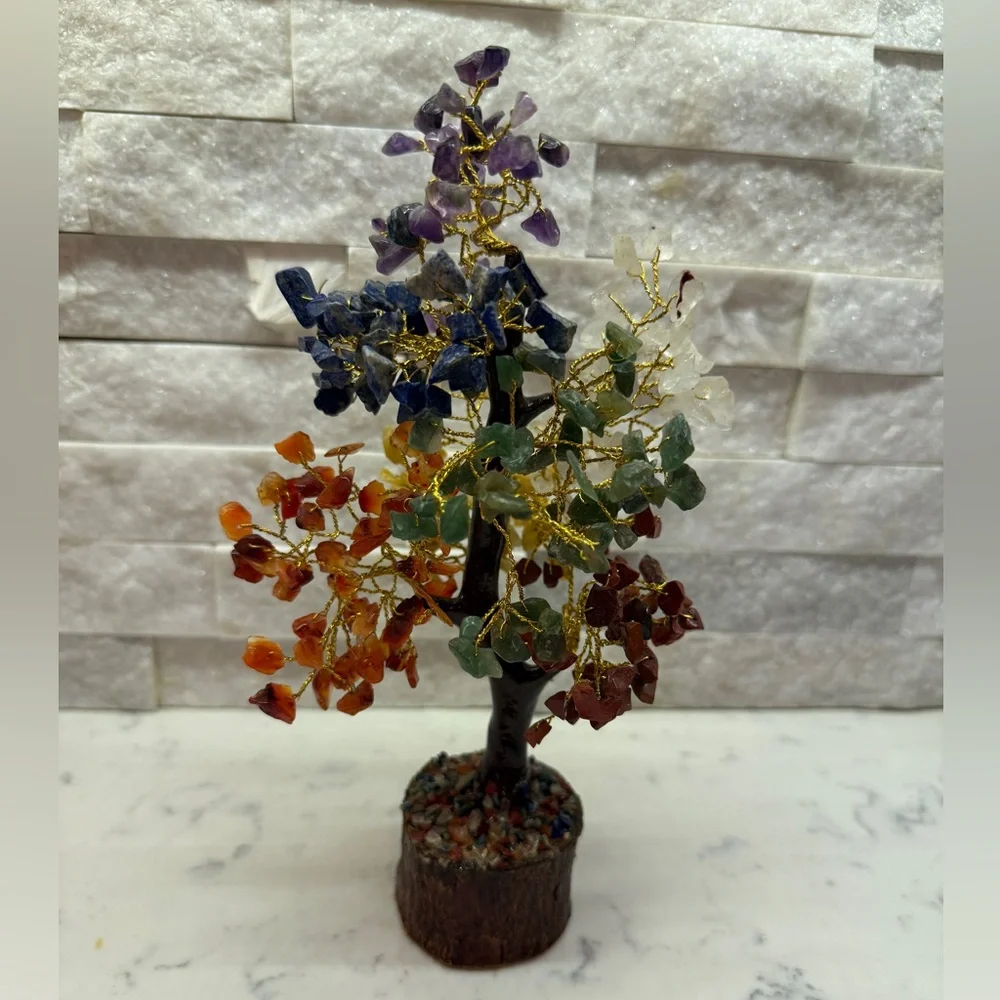 7 Chakra Healing Crystal Natural Gemstone Tree For Goodluck,Wealth & Prosperity